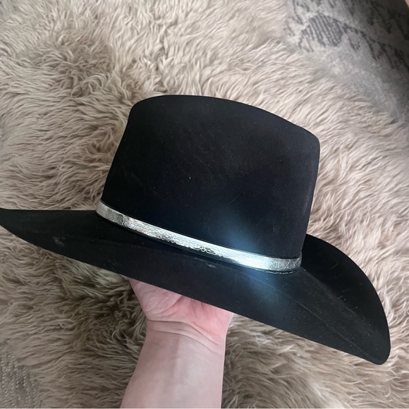 Chapeau Cowboy Resistol Quicksilver Noir - 4X Castor - Taille 7 1/4